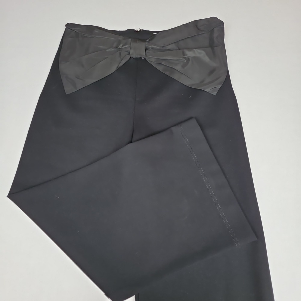 Maeve Anthropologie The Colette Bow Front Pants Womens 30 Black High Rise - Picture 1 of 11